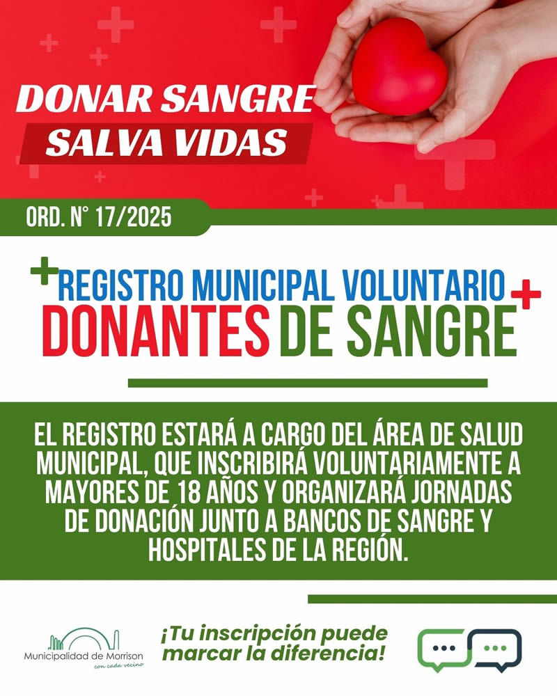 Registro Municipal Voluntario de Donantes de Sangre